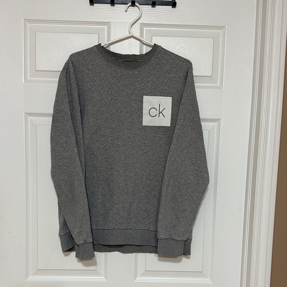 Calvin Klein Men's Charcoal Crewneck Sweater